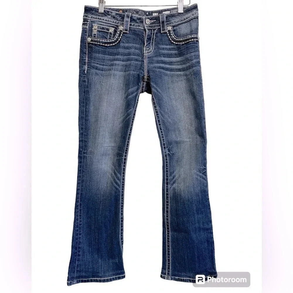 Miss Me Y2k women's rhinestone embellished Bootcut jeans.  size 27 - Picture 2 of 15